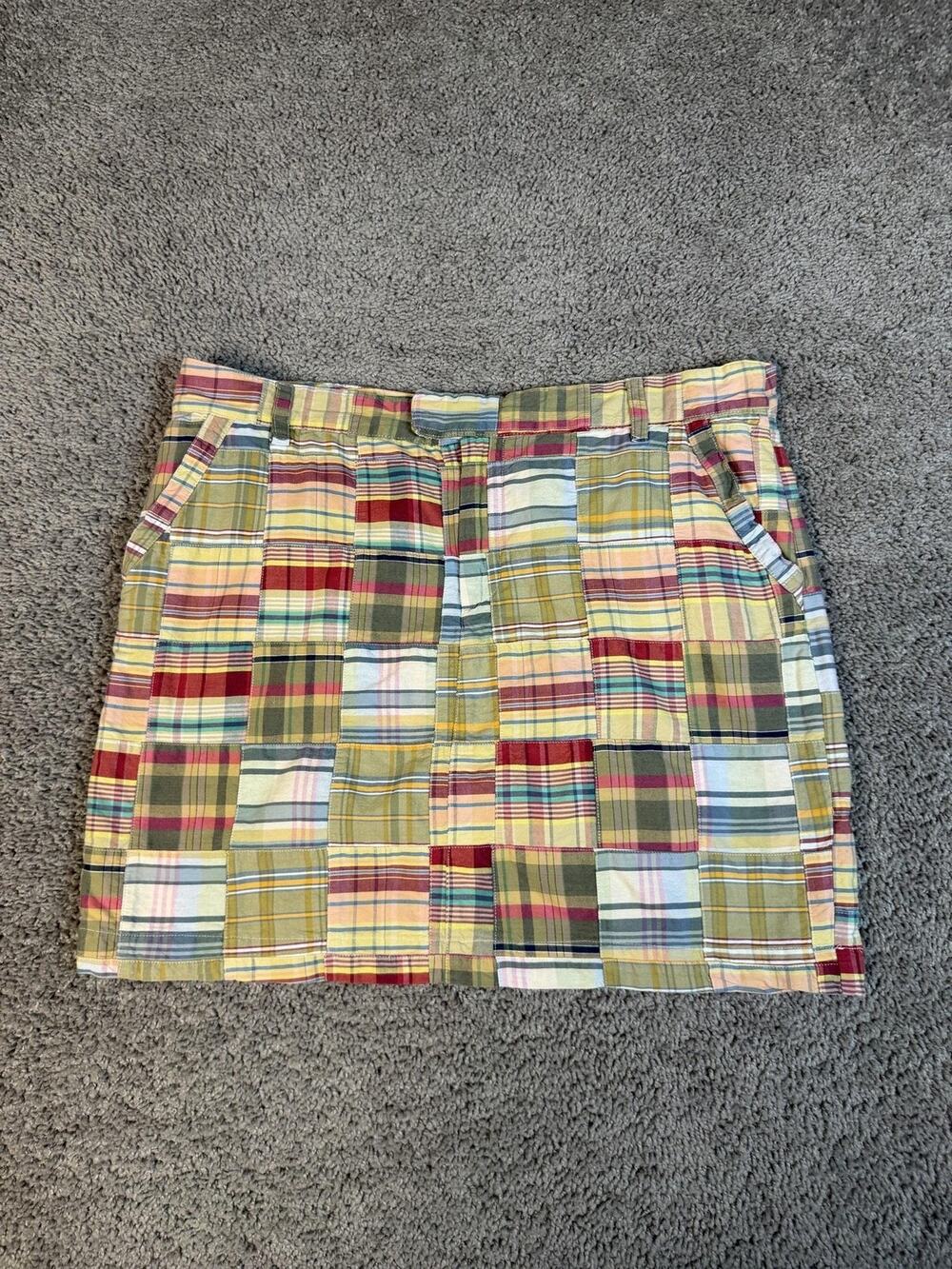 VTG Tommy Hilfiger Skirt Womens 16 Patchwork Straight Pencil Knee Length Y2K